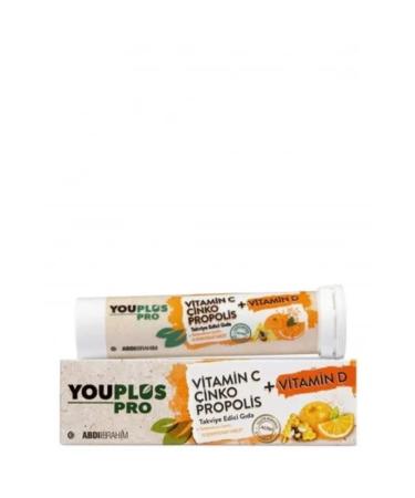 Youplus Pro VitaminC - Zinc - Propolis - VitaminD 15 Tablets (2 PCS)