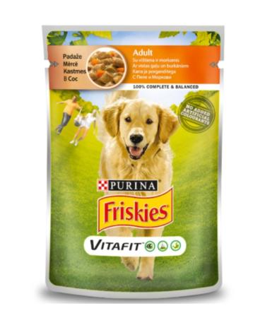 Friskies Dog Chicken Meat and Carrot Wet Dog Food 100 Gr x 20 Li