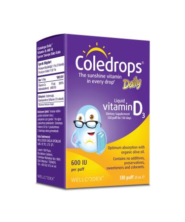 Coledrops Daily Vitamin D3 600 IU Spray 20 ml