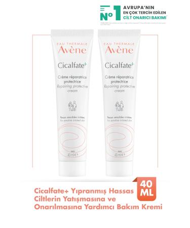 Avene Cicalfate+ Repair and Soothe Care Cream for Damaged Sensitive Skin 40 Ml x2