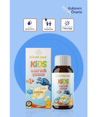 Z hre Ana Kids For Children - Omega 3 Fish Oil Syrup with Vitamin Additives and Orange 150 Ml - Buy Online on GoSupps.com