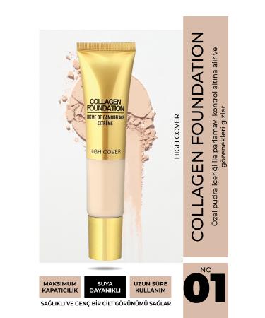 GXMPRO High Cover High Coverage Foundation Collagen Foundation + Pro Makeup Sponge Gift