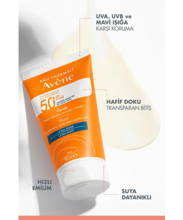 Avene Fluid SPF 50+ High Protection Sun Cream for Normal or Combination Skin 50 ml - Buy Online on GoSupps.com