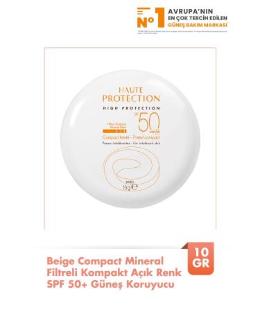 Avene Beige Compact SPF 50+ Mineral Filter Compact Light Color High Protection Sunscreen 10 gr