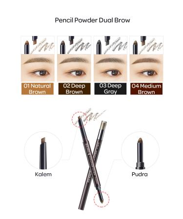 The Saem Eco Soul Pencil & Powder Dual/ 2 in 1 Eyebrow Pencil - 03 Deep Gray - Buy Online on GoSupps.com