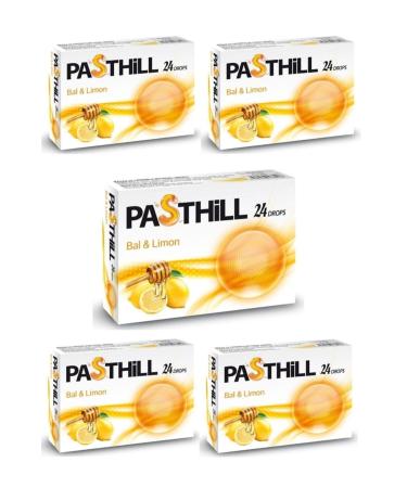 LedaPharma Pasthill Honey and Lemon 24 Throat Pastilles 5 Boxes