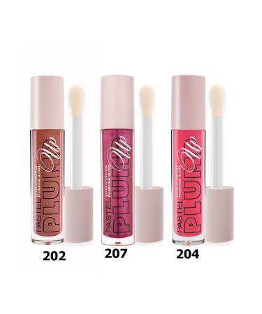 Pastel New 3-piece set Plump Up Plumping Lip Gloss 202-204-207