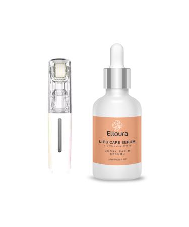 Elloura Lip Plumping Serum Dermaroller Set 20 ml Lip Care Set Lip Care Set Aqua Dermaroller