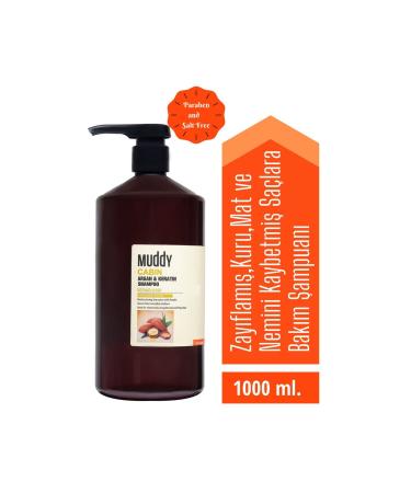 Muddy Weak Dry Hair Cabin Argan & Keratin Shampoo 1000ml + Repairing B-tox & Keratin Conditioner Cream 1000ml - Buy Online on GoSupps.com