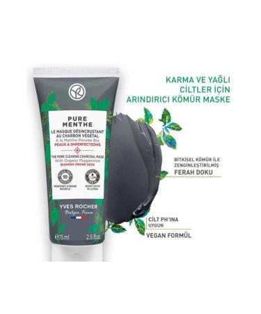Yves Rocher - Charcoal Mask - Combination Oily and Acne Prone Skin / - 75ml