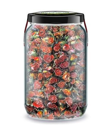 Ginger Organic Bud Orange Dried Rose A Jar 660 cc. Orange Color Dried Rose in Glass Jar Dried Rose Bud