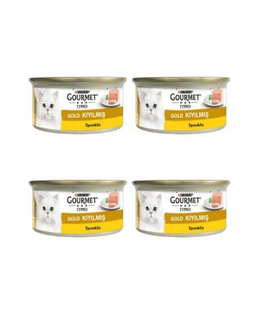 Gourmet Gold Minced Chicken Canned Cat Food 85 Gr 4 Pieces