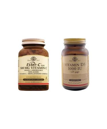 Solgar Ester C 500mg 50 Tablets + D3 100 Tablets