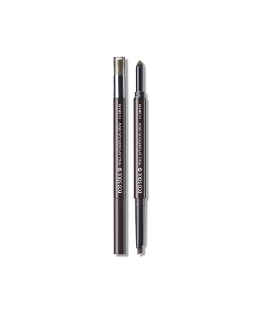 The Saem Eco Soul Pencil & Powder Dual/ 2 in 1 Eyebrow Pencil - 02 Deep Brown