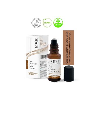 Laurore Organic Skin Under Eye & Surrounding Care Serum Caffeine and Peptide Special Formula 20 Ml. Ball Cold Head Bottle