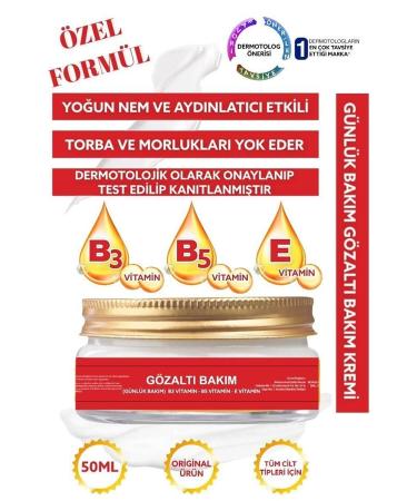 KOZMETIKA Under Eye Bag Dark Circle & Anti-Blemish Brightening Care Cream 50 Ml