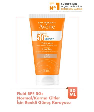 Avene Tinted Fluid SPF50+ Tinted High Protection Sunscreen for Normal or Combination Skin 50 Ml