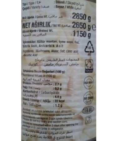 Canned Mushroom Branch Sliced 2850 gr - Buy Online on GoSupps.com