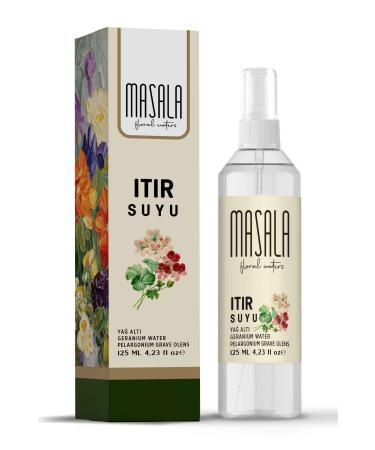 Masala Pure Geranium Water (Geranium) 125 ml 0 Natural Oil Hydrosol - Tonic Geranium Floral Water Hydro