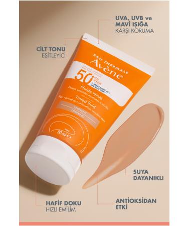 Avene Tinted Fluid SPF50+ Tinted High Protection Sunscreen for Normal or Combination Skin 50 Ml - Buy Online on GoSupps.com