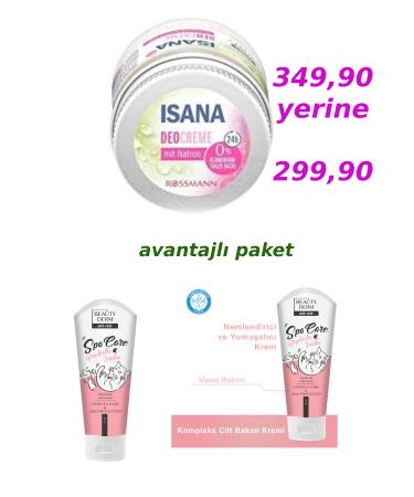 ISANA DEODORANT CREAM 50ML SODIUM CARBONATE AND BEAUTYDERM HAND CREAM HYDROBOST AGENCY PACKAGE