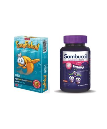 Easy Fishoil Easyfishoil Omega 3 + Sambucol Plus Kids Yummies 60 Tablets