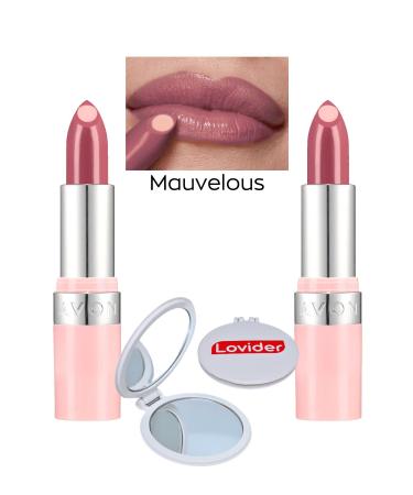 Avon Shimmering Lipstick - Mauvelous 2 Pack + Lovider Pocket Mirror