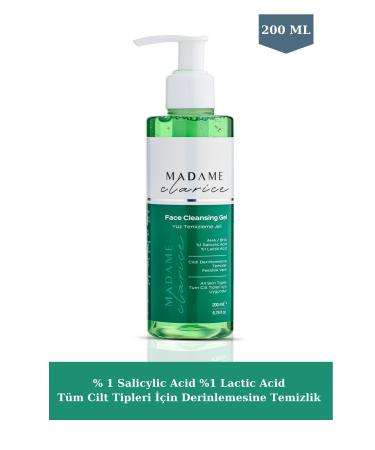 Madame Clarice Anti-Acne and Blackhead Facial Cleansing Gel Aha/Bha Effect 200 ml - Buy Online on GoSupps.com