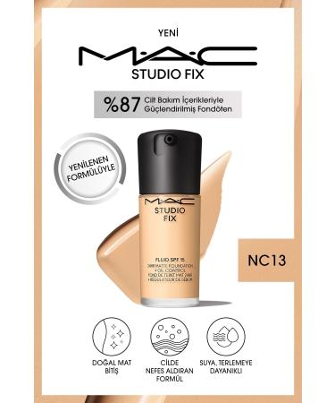 Mac RENEWED FORMULA STUDIO FIX FLUID SPF 15 MATTE FOUNDATION-NC13 30 ML..