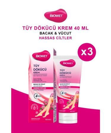 biowet Hair Removal Cream All Skin Types 100 ml X3