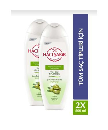 Hac akir Hac akir Olive Oil Nourishing 2 in 1 Shampoo for All Hair Types 500 ml x 2 PIECES