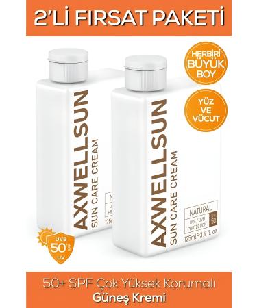 AXWELL 50 Spf+ 2 Li Deal Set Anti-Stain Moisturizer High Protection Sun Cream