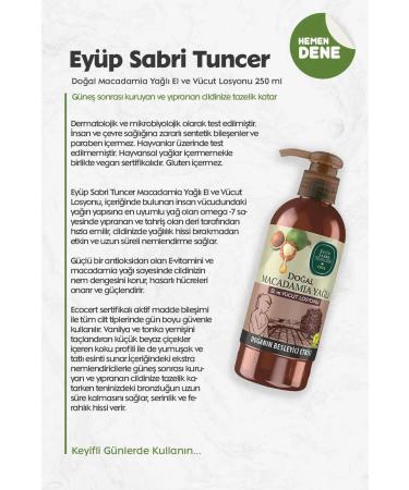Ey p Sabri Tuncer 3-Piece Natural Macadamia Oil Hand and Body Lotion 250 ml and ROSIE - Buy Online on GoSupps.com