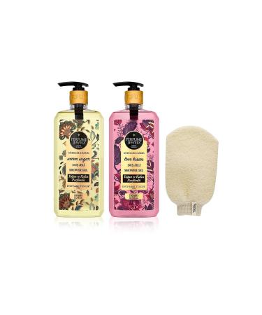 Ey p Sabri Tuncer Gluten-free Warm Sugar and Love Kisses Shower Gels 750 ml 2 pieces + Bath Glove gift