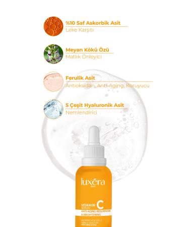 luxera paris Anti-Spot Brightening Vegan Vitamin C Serum (Ascorbic Acid Ferulic Acid) 30 ml - Buy Online on GoSupps.com