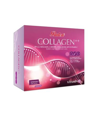 Balen Collagen Type 1 2 3 L-ornithine Hyaluronic Acid Vitamin C 12100 Mg Cocoa 30 Sachets 1 Piece
