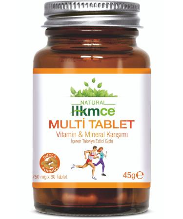 NaturalHekimce Multi Tablet - Vitamin Mineral Multivitamin 60 Tablets - Strong Formula