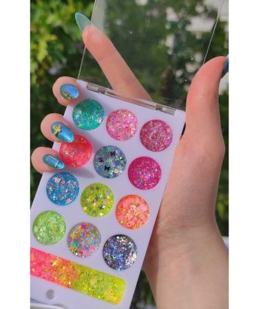 Serashine Glitter Gel Eyeshadow Palette Glitter Creamy Gel Eyeshadow Palette & Transitional - Buy Online on GoSupps.com