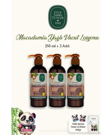 Ey p Sabri Tuncer 3-Piece Natural Macadamia Oil Hand and Body Lotion 250 ml and ROSIE