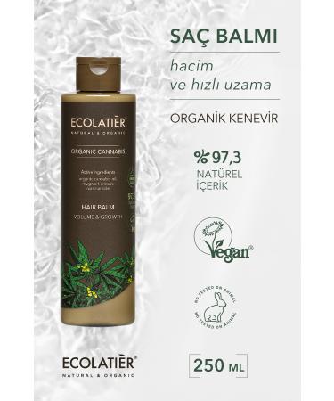 ECOLATIER Hair Care Cream Volume and Fast Growth Organic Hemp Nourishing Strengthening 250 ml