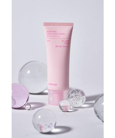 Celimax Heart Pink Tone Up Sun Cream SPF+PA++++/ Pink Tone-Up Sunscreen Cream - Buy Online on GoSupps.com