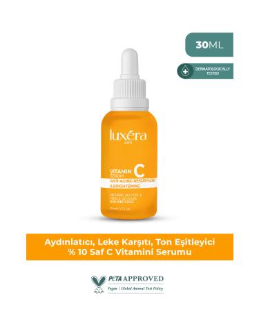 luxera paris Anti-Spot Brightening Vegan Vitamin C Serum (Ascorbic Acid Ferulic Acid) 30 ml