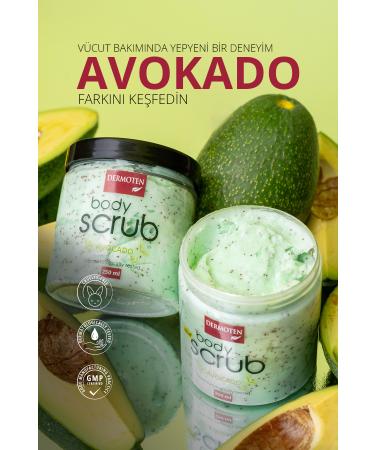 Dermoten Body Scrub Avocado Essence Nourishing Purifying Moisturizing Body Peeling 250 ml - Buy Online on GoSupps.com