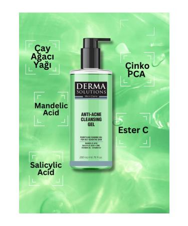 DermaSolutions Oily Acne Prone Skin Anti-Acne Cleansing Gel 200 ml - Buy Online on GoSupps.com