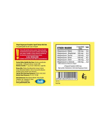 Vitapol Magnesium Complex 60 Capsules Magnesium Complex Malate Bisglycinate Taurate Citrate Oxide L-Threon - Buy Online on GoSupps.com