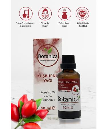 botanica Rosehip Oil - Rose Canina - (Skin Wrinkle Prevention) Hair and Skin Care Natural Moisturizer 50 ml