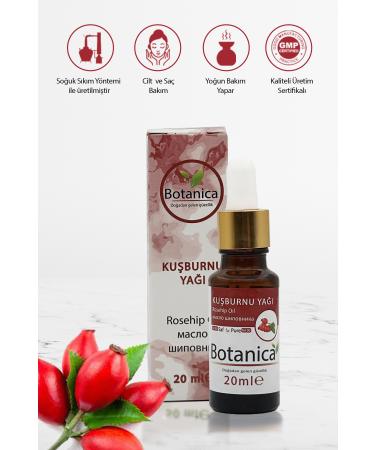 botanica Rosehip Oil - Rose Canina - (Black Spot Healing) Hair and Skin Care Natural Moisturizer 20 ml