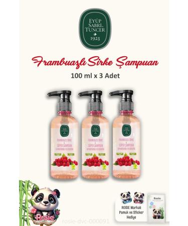 Ey p Sabri Tuncer 3-Pack Vinegar Shampoo Raspberry 100 ml and ROSIE Cleaning Cotton