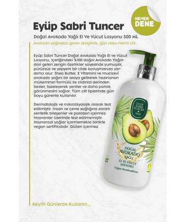 Ey p Sabri Tuncer 3-Piece Natural Avocado Oil Hand and Body Lotion 500 ml and ROSIE - Buy Online on GoSupps.com