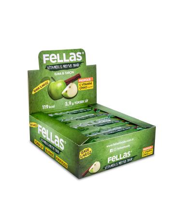 Fellas Vitamin & Fruit Bar - Apple and Cinnamon 35 gr X 12 Pieces